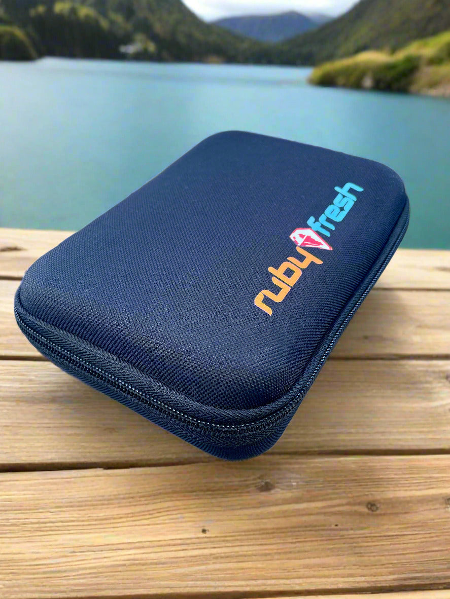 Swim Goggle carrying case with 'Ruby Fresh' logo